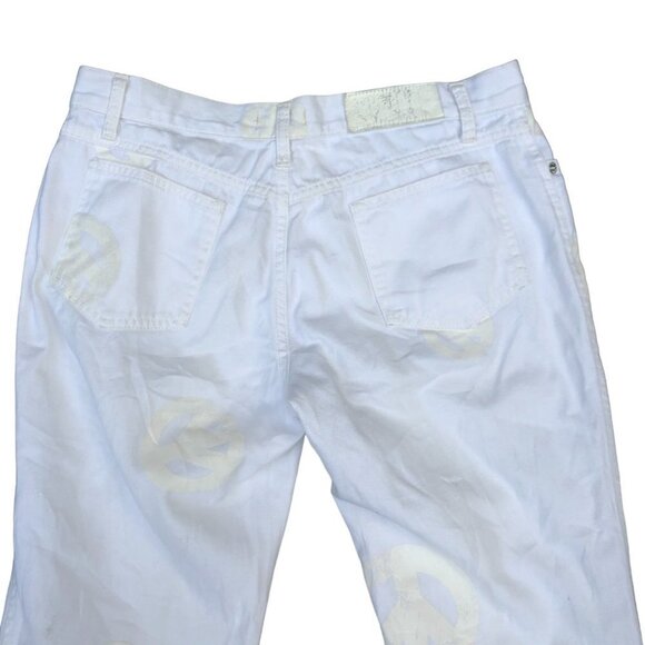 Vintage Moschino Reflective Peace Jeans Size 30 White - Picture 10 of 10